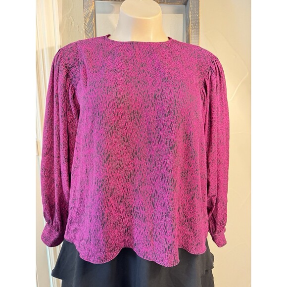 Worthington Women's Raspberry and Black Print Size XL - Picture 1 of 7